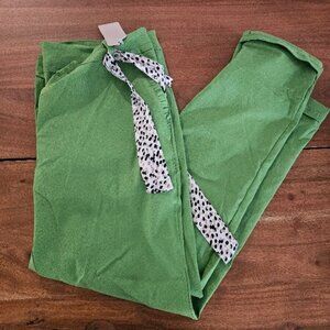 Green Pants with Polka Dot Tie